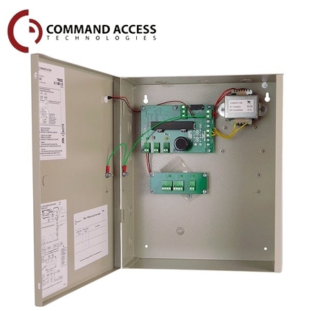 COMMAND ACCESS 2A, 24V regulated PS w/boost circuitry for up to (2) electric latch pullback devices. Includes (2) s CAT-PS220B